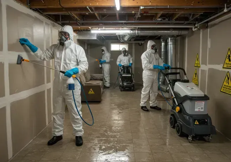 Basement Moisture Removal and Structural Drying process in Buchanan, VA